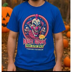 Killer Klowns from Outer Space TShirt XL Blue Horror Movie Graphic Tee Halloween